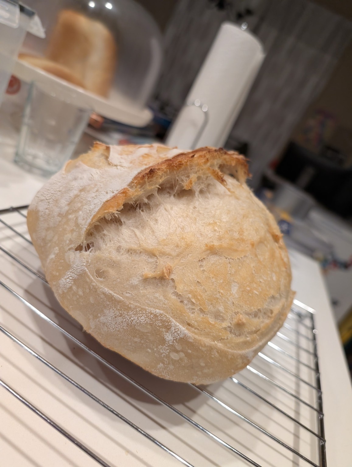 Traditional sourdough loaf close-up